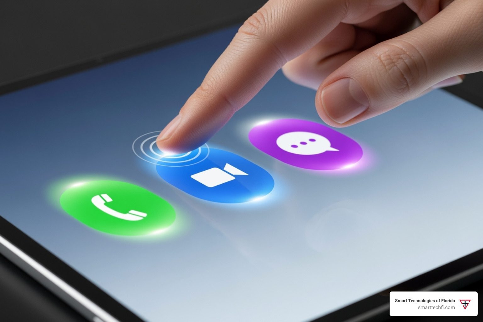 user switching between call, video, and chat - communication platform