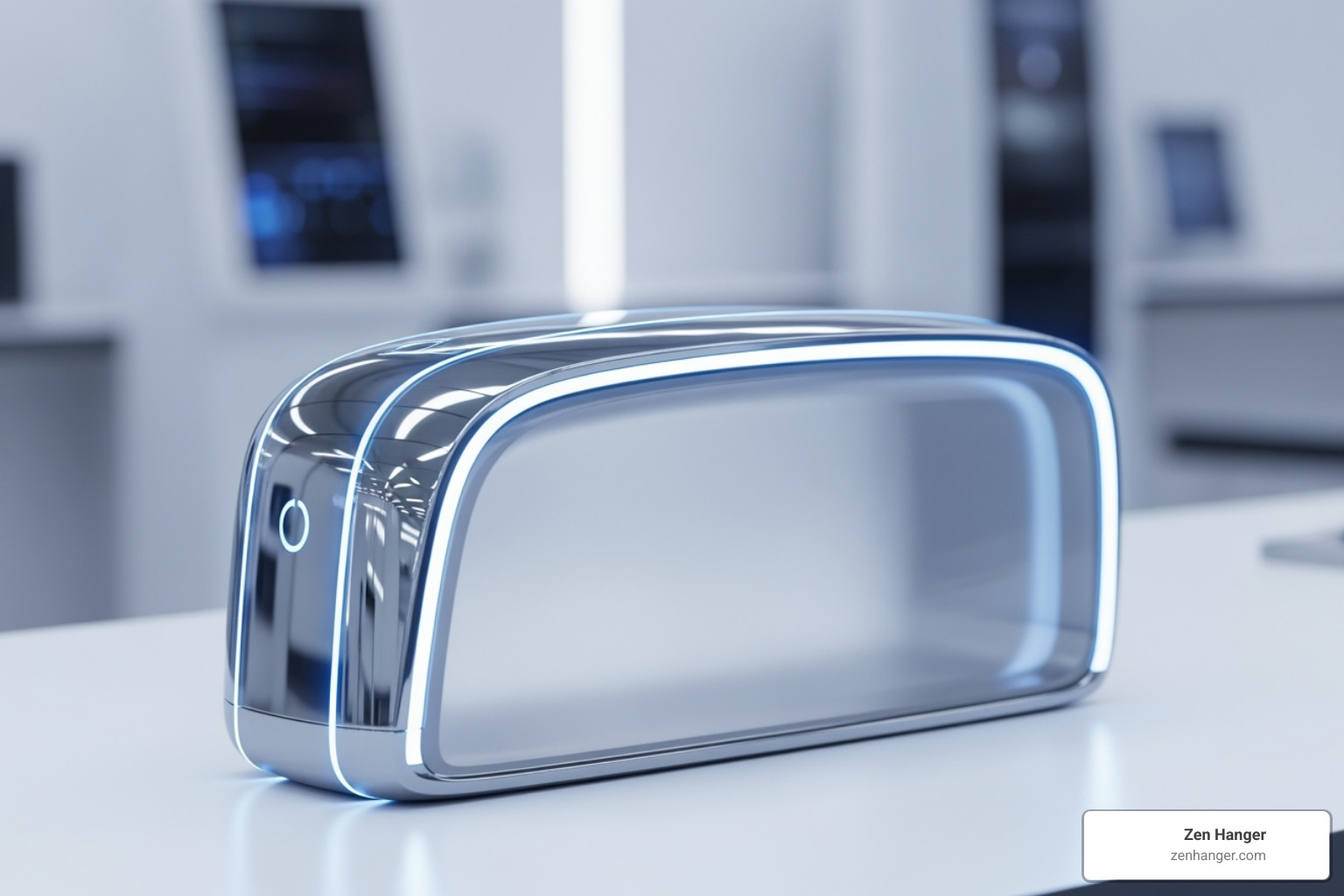 A sleek, futuristic medical device concept with glowing accents, representing advanced technology in healthcare - ed devices