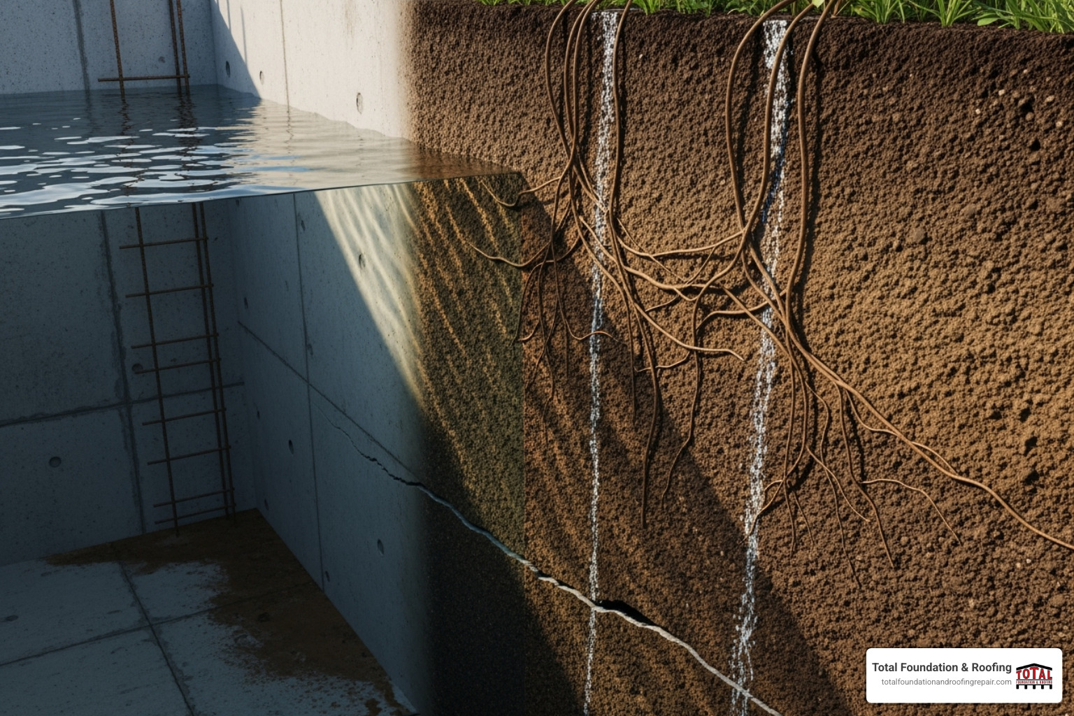 hydrostatic pressure against foundation wall - fix foundation crack