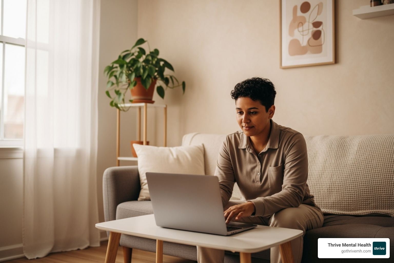 person engaging in a virtual therapy session on a laptop - intensive outpatient programs