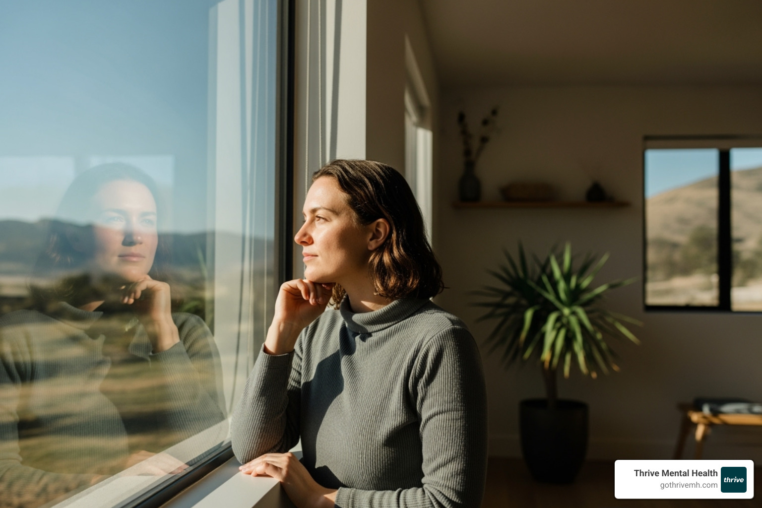 person looking thoughtfully out a window - intensive outpatient programs