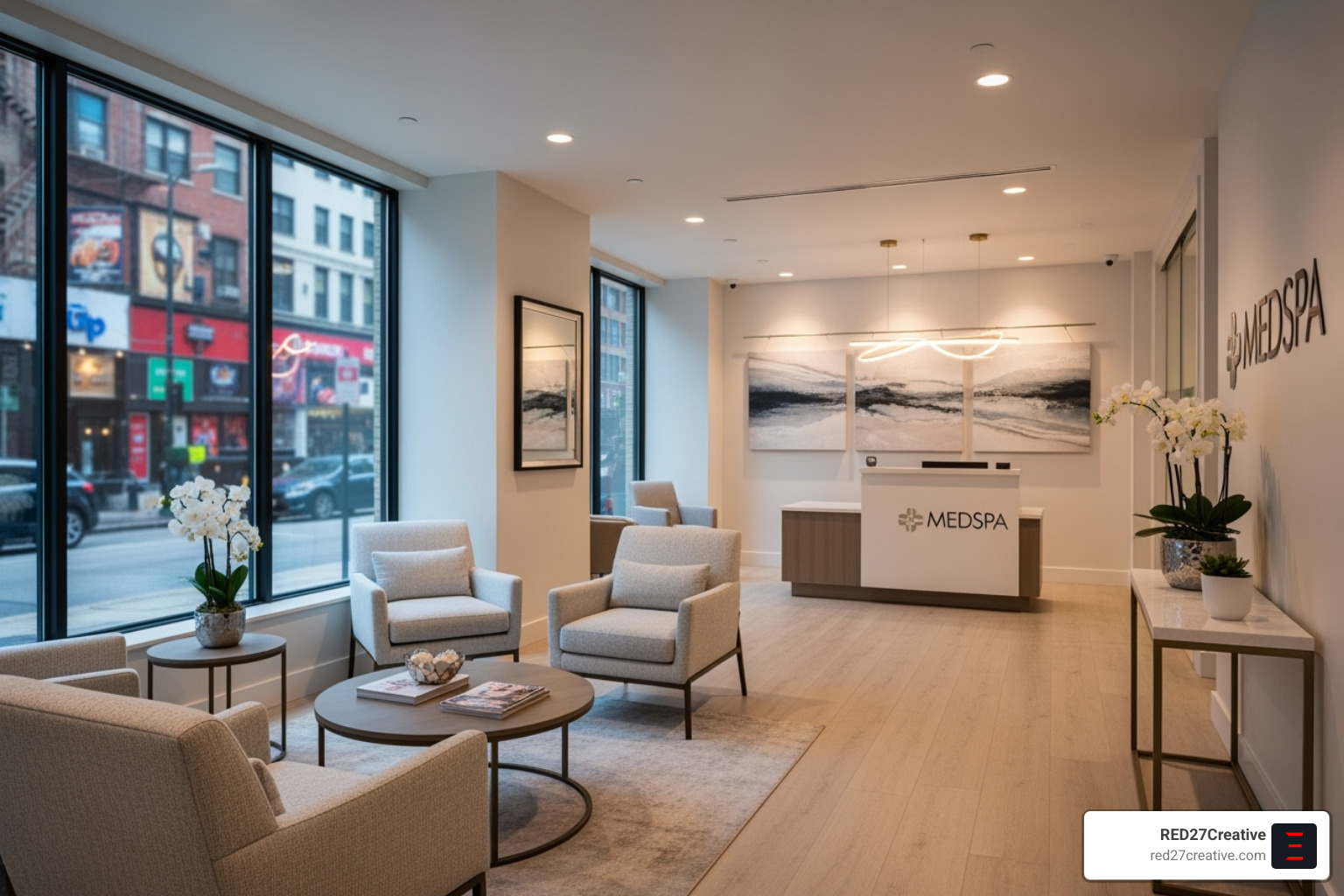 A clean, modern medspa website displayed across a desktop and mobile device, highlighting mobile-first design. - medspa local seo A clean, modern medspa website displayed across a desktop and mobile device, highlighting mobile-first design. - medspa local seo