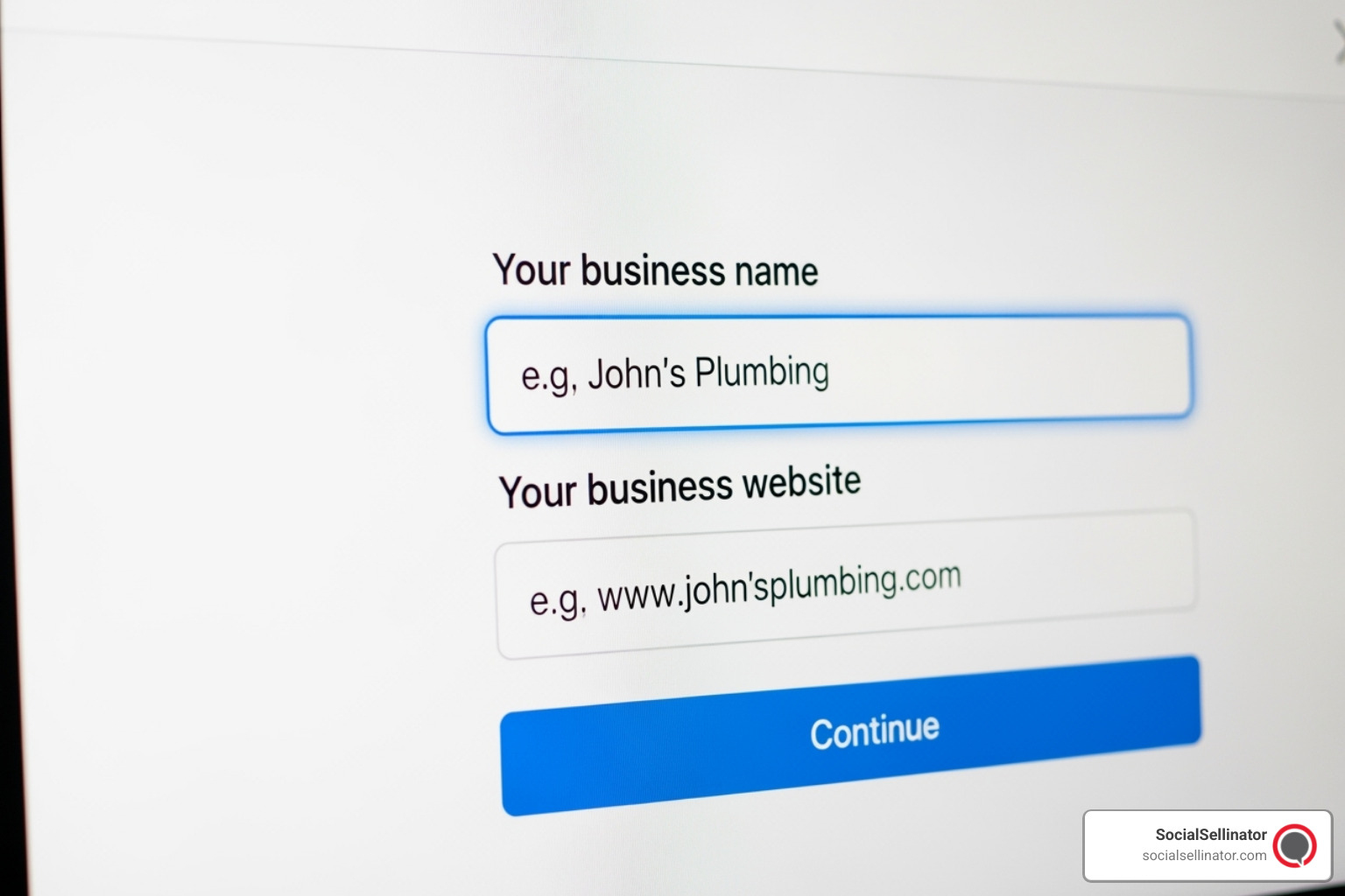 Business information entry screen in Google Ads - account google ads