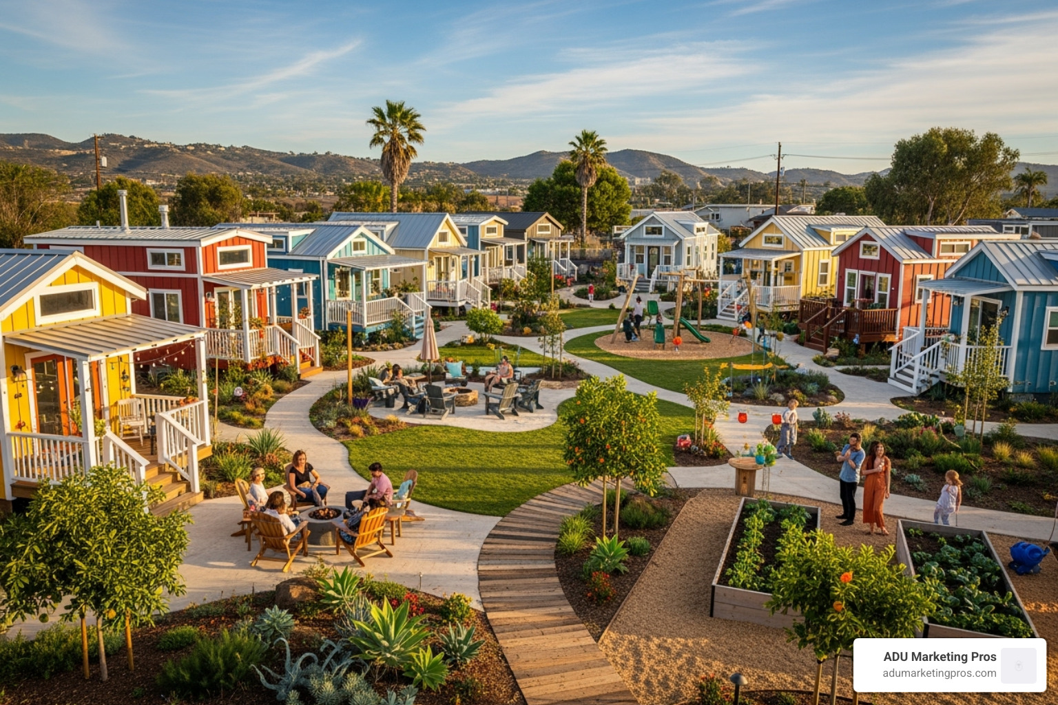 Vibrant tiny home community - places in southern california that allow tiny houses