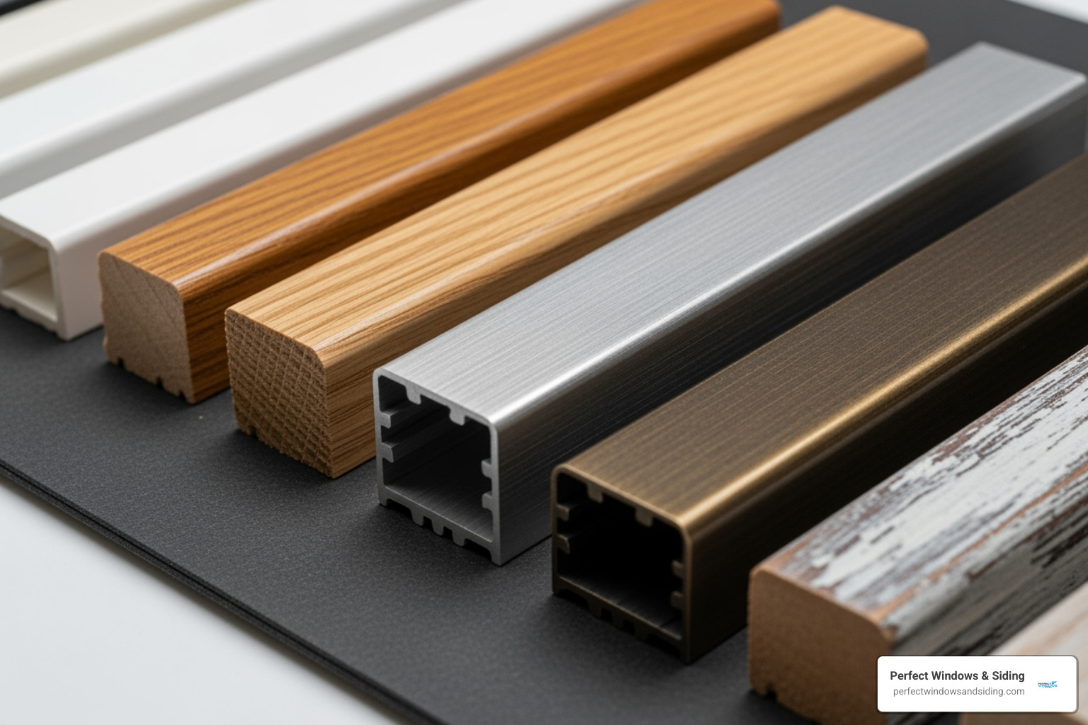 palette of window material samples - Awning Windows