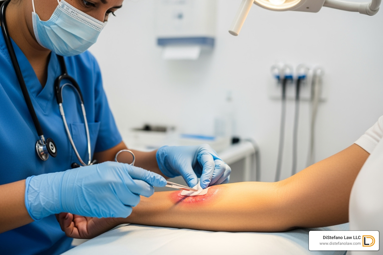 of a medical professional treating a burn wound - burn injury attorney fort lauderdale