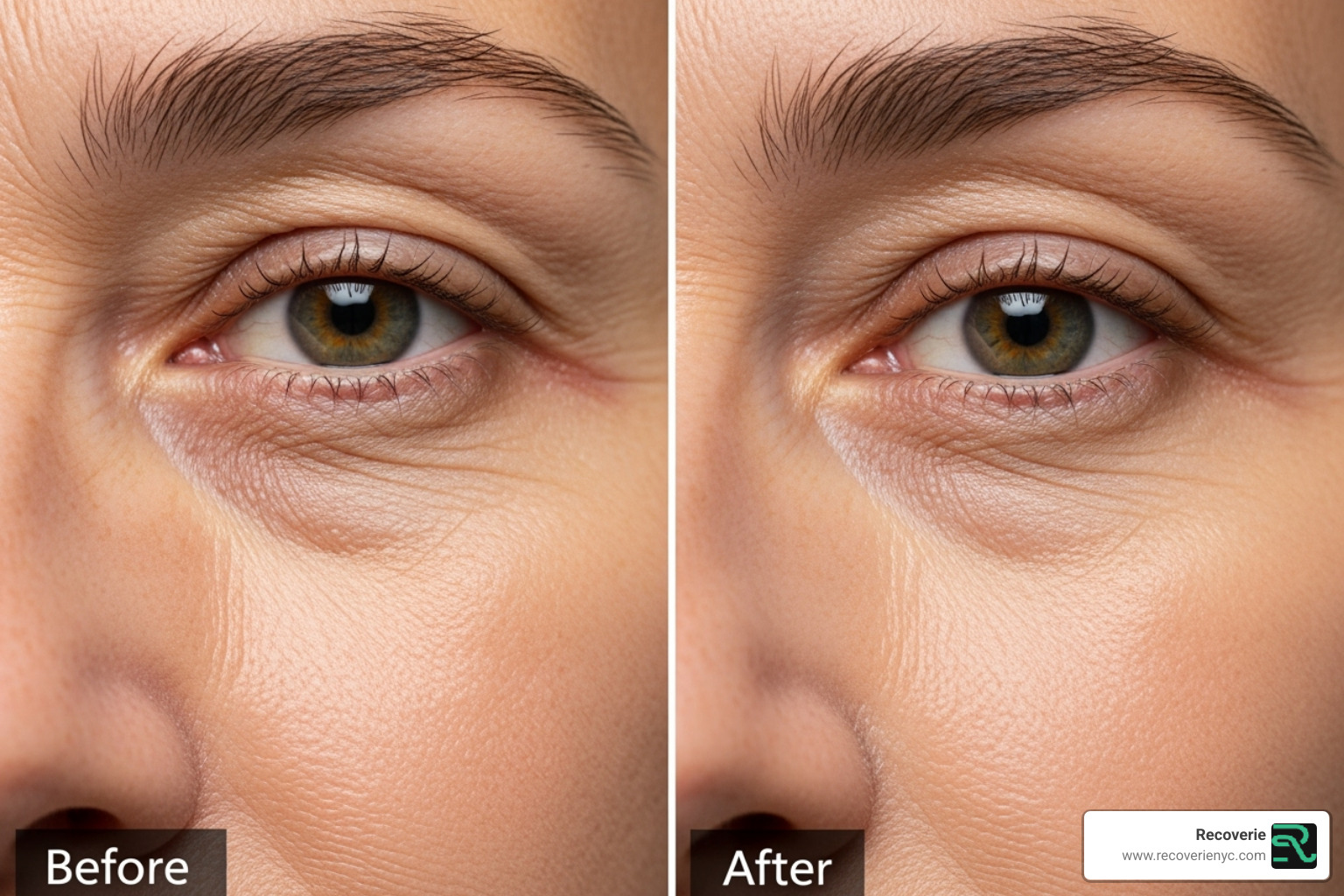before-and-after skin texture comparison - Red light therapy benefits