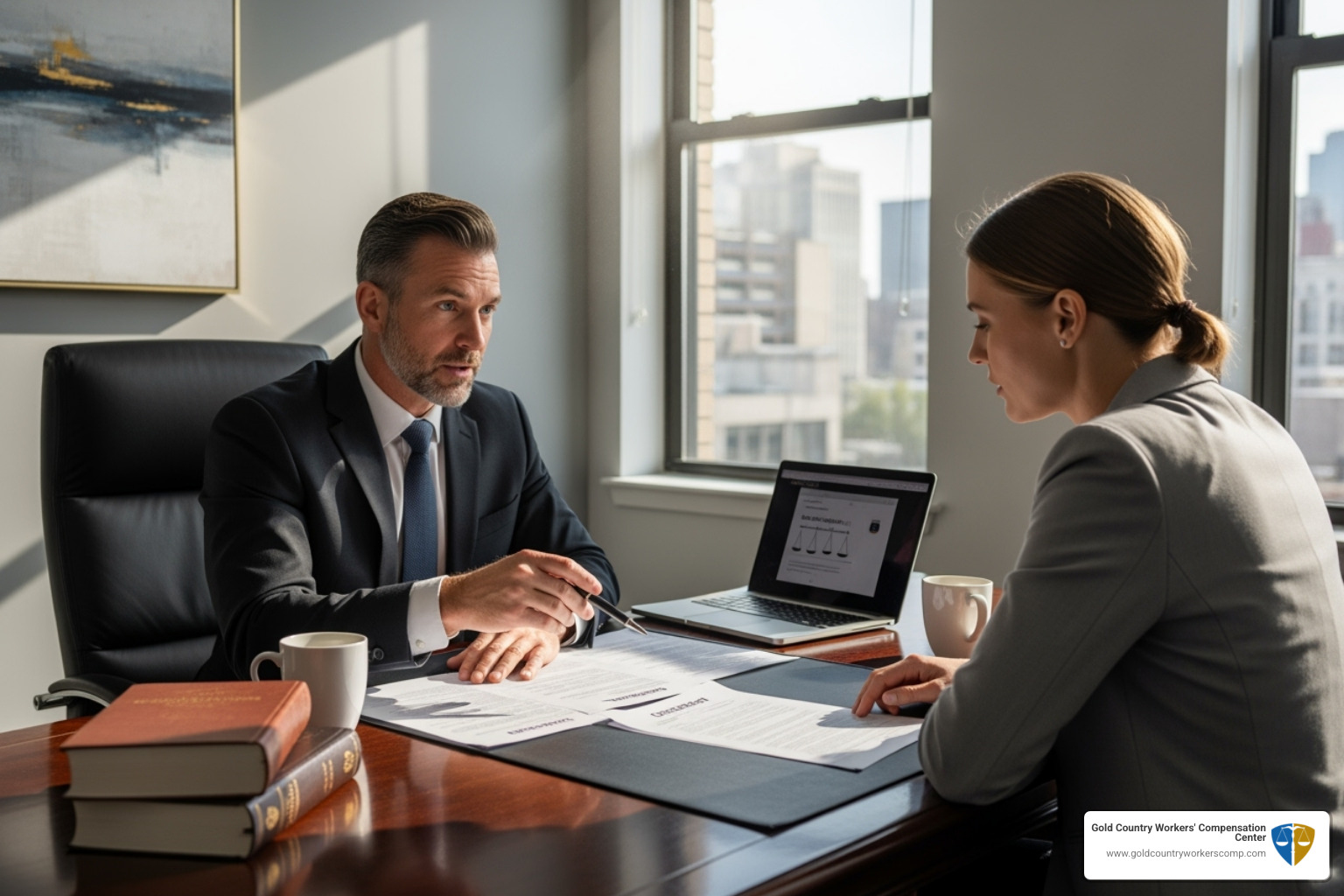 Lawyer explaining legal documents to a client - social security disability lawyer