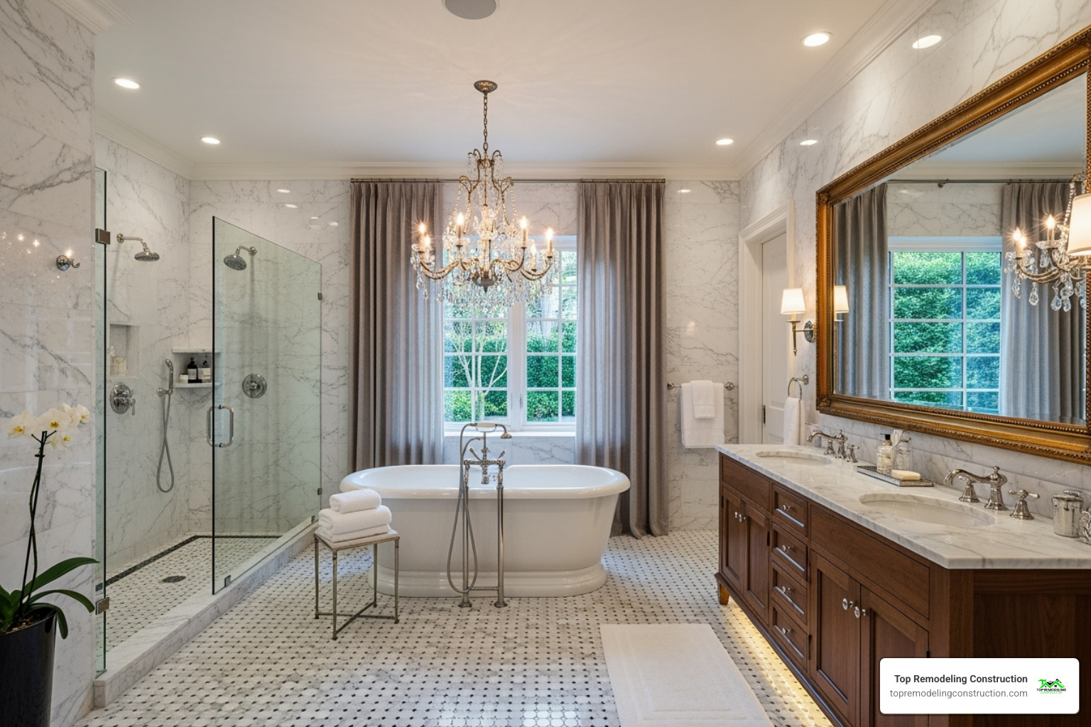 a luxurious, newly remodeled bathroom a luxurious, newly remodeled bathroom