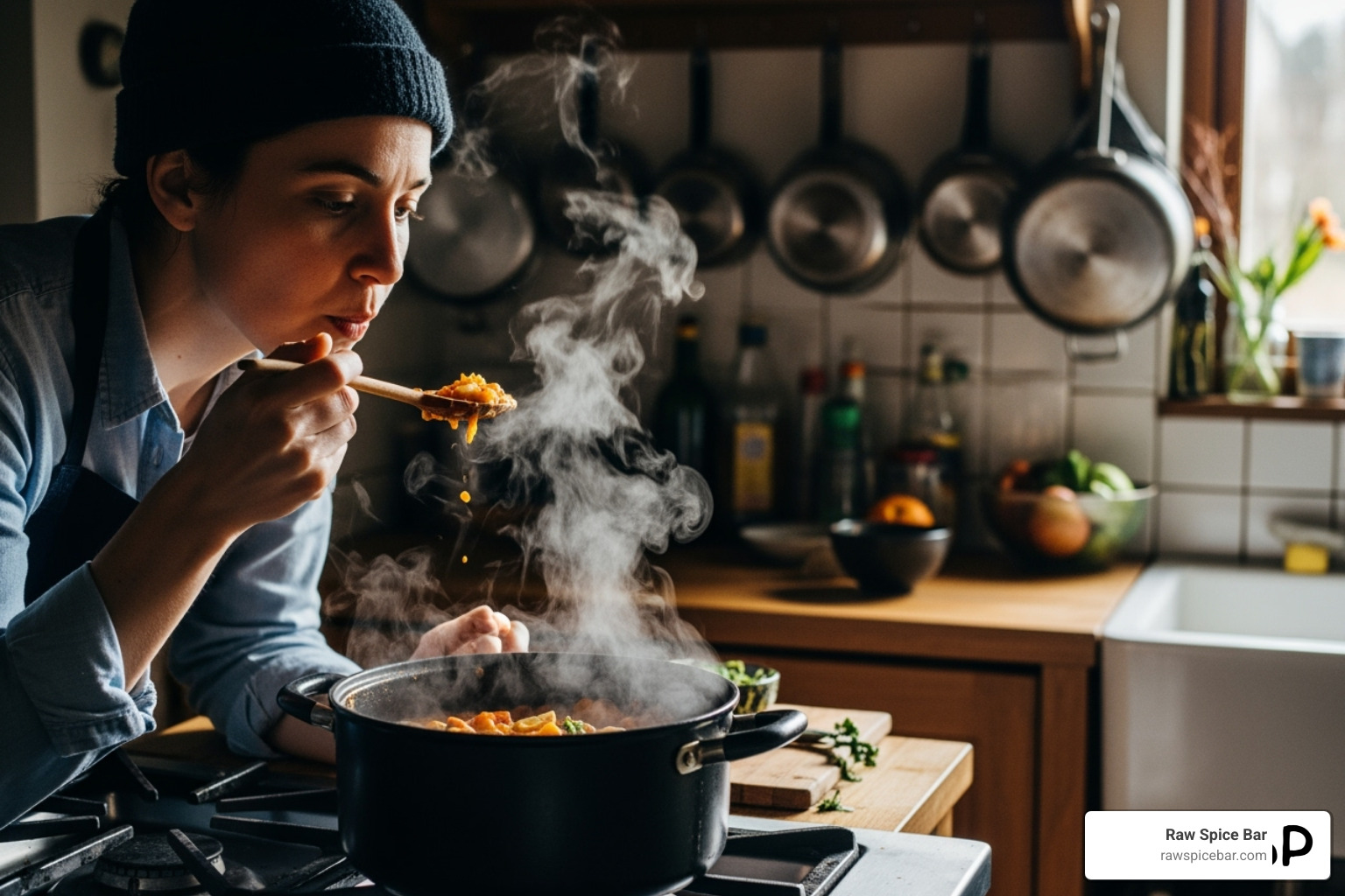 a person tasting food from a spoon over a pot - best spice substitutes