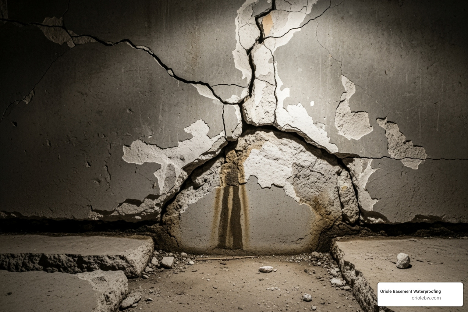 Foundation cracks in a concrete wall - basement companies