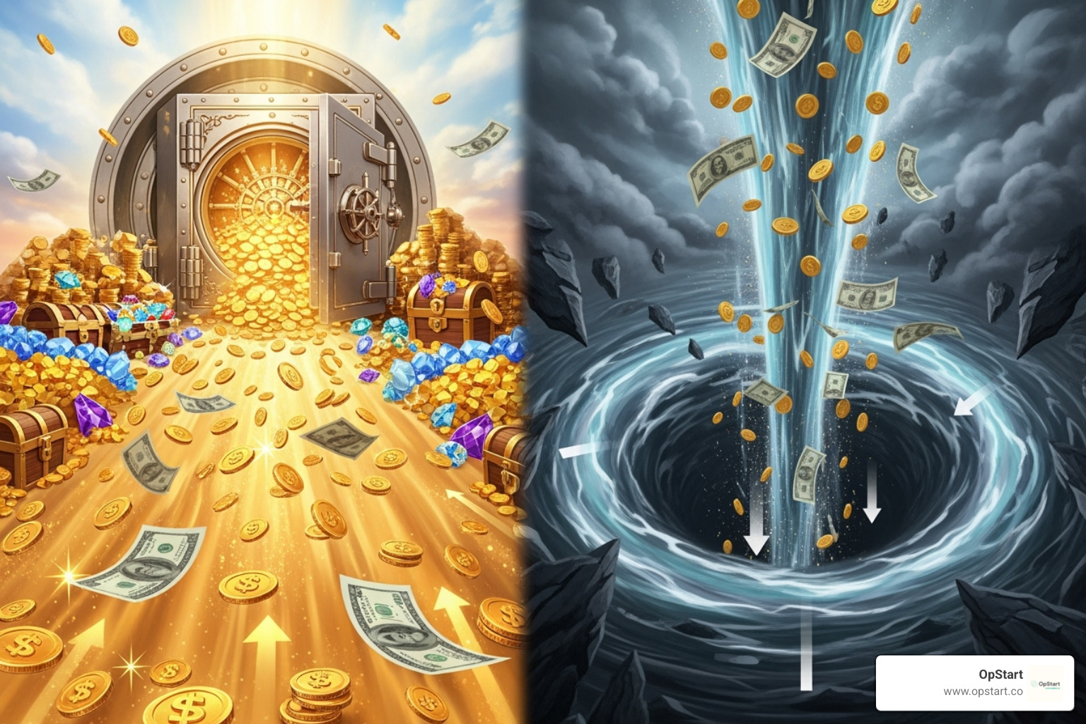 Illustrating a positive cash flow cycle vs. a negative one - what is cashflow