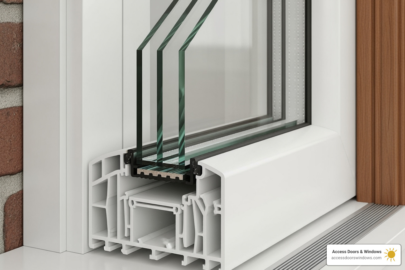 cross-section of an impact window - storm shutters miami
