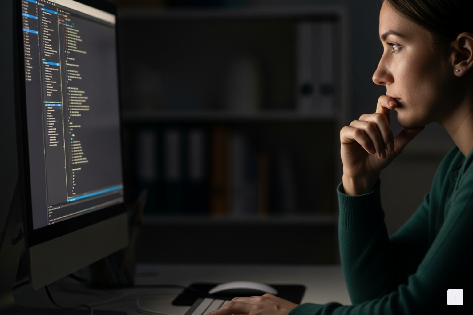 Image of a user looking thoughtfully at their screen - paramount plus login