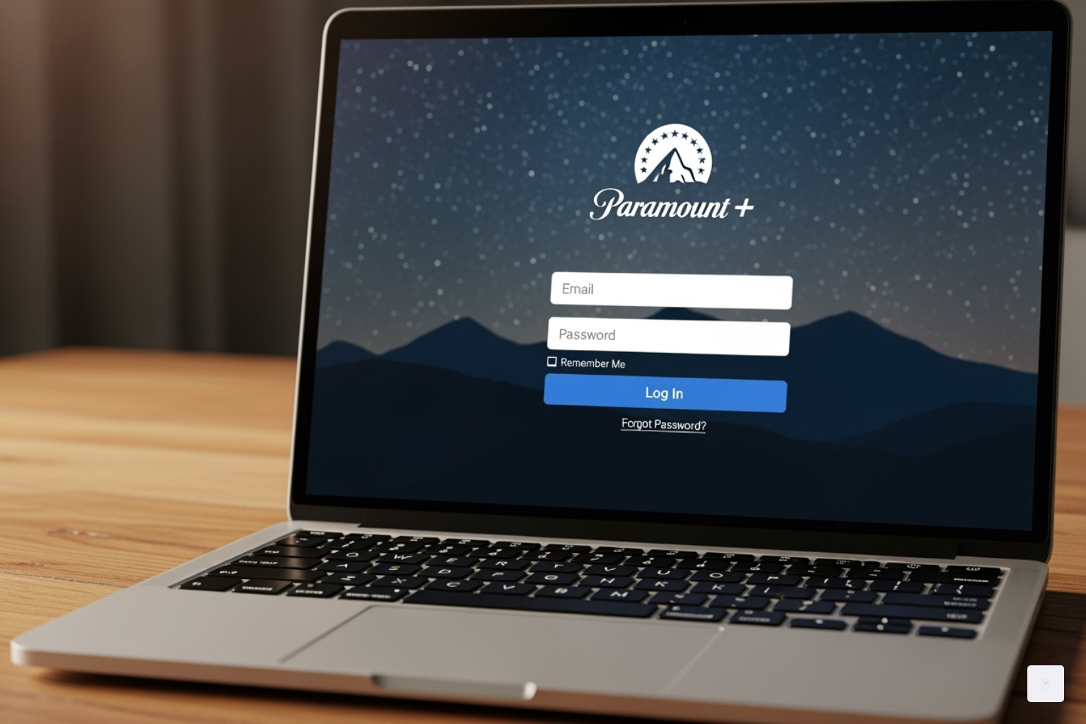 Image of the Paramount+ login screen on a laptop - paramount plus login