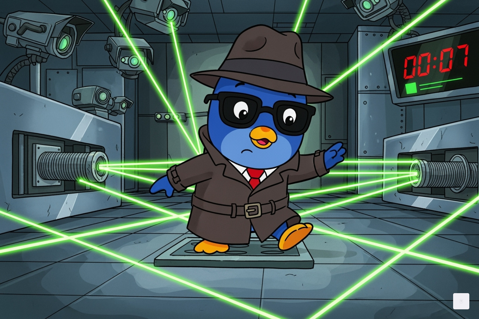 A scene from The Backyardigans episode "International Super Spy" featuring Pablo dressed as a secret agent - backyardigans