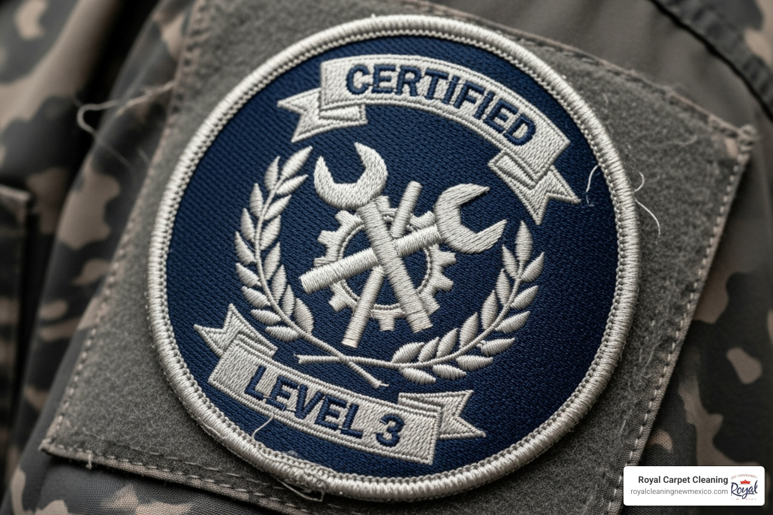 certified technician's uniform patch - albuquerque area rug cleaning