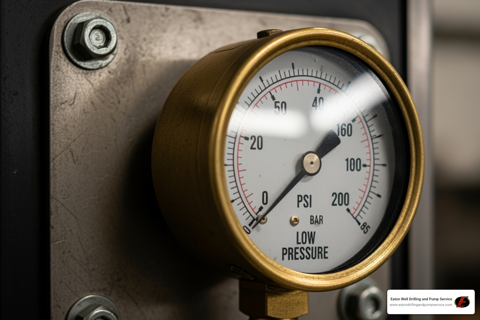 pressure gauge showing low pressure - well pump not working