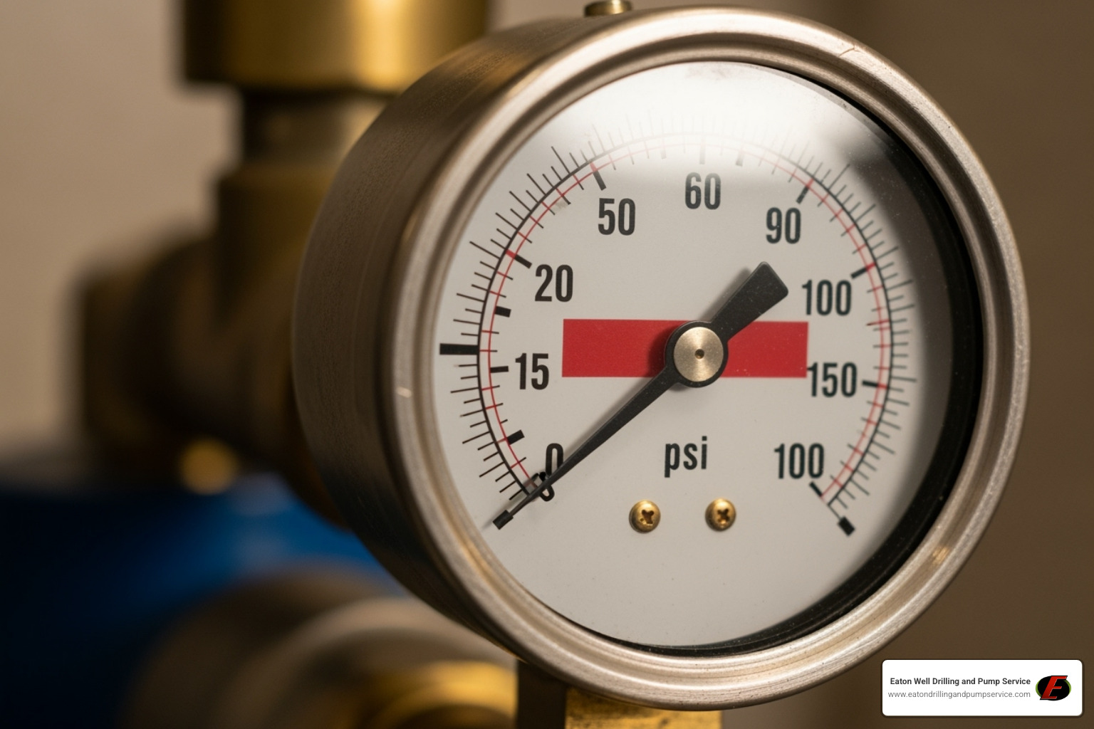 pressure gauge showing low pressure - well service near me