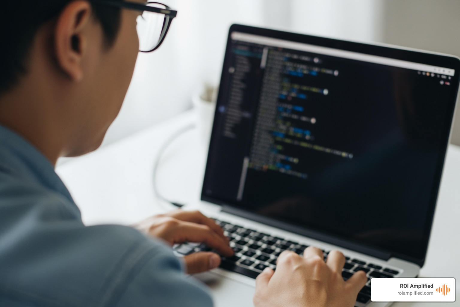 a person working on a computer in a terminal - HubSpot CMS development a person working on a computer in a terminal - HubSpot CMS development