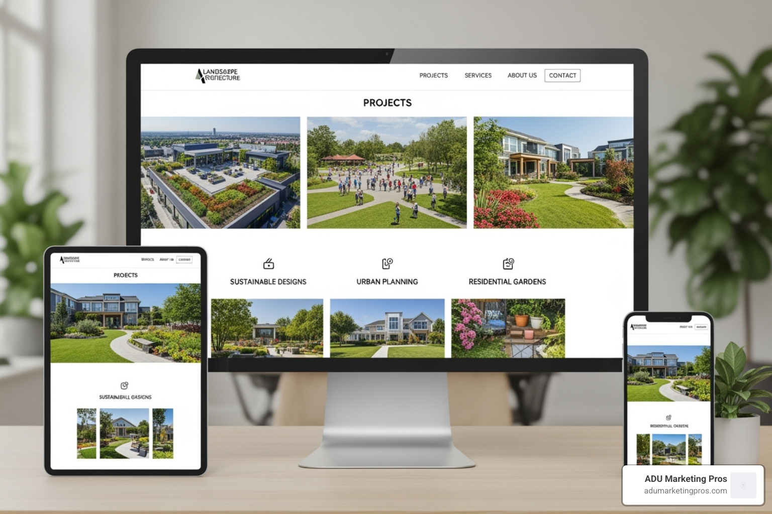 website's color palette and typography that reflects a natural, earthy, and sophisticated brand - web design for landscape architects