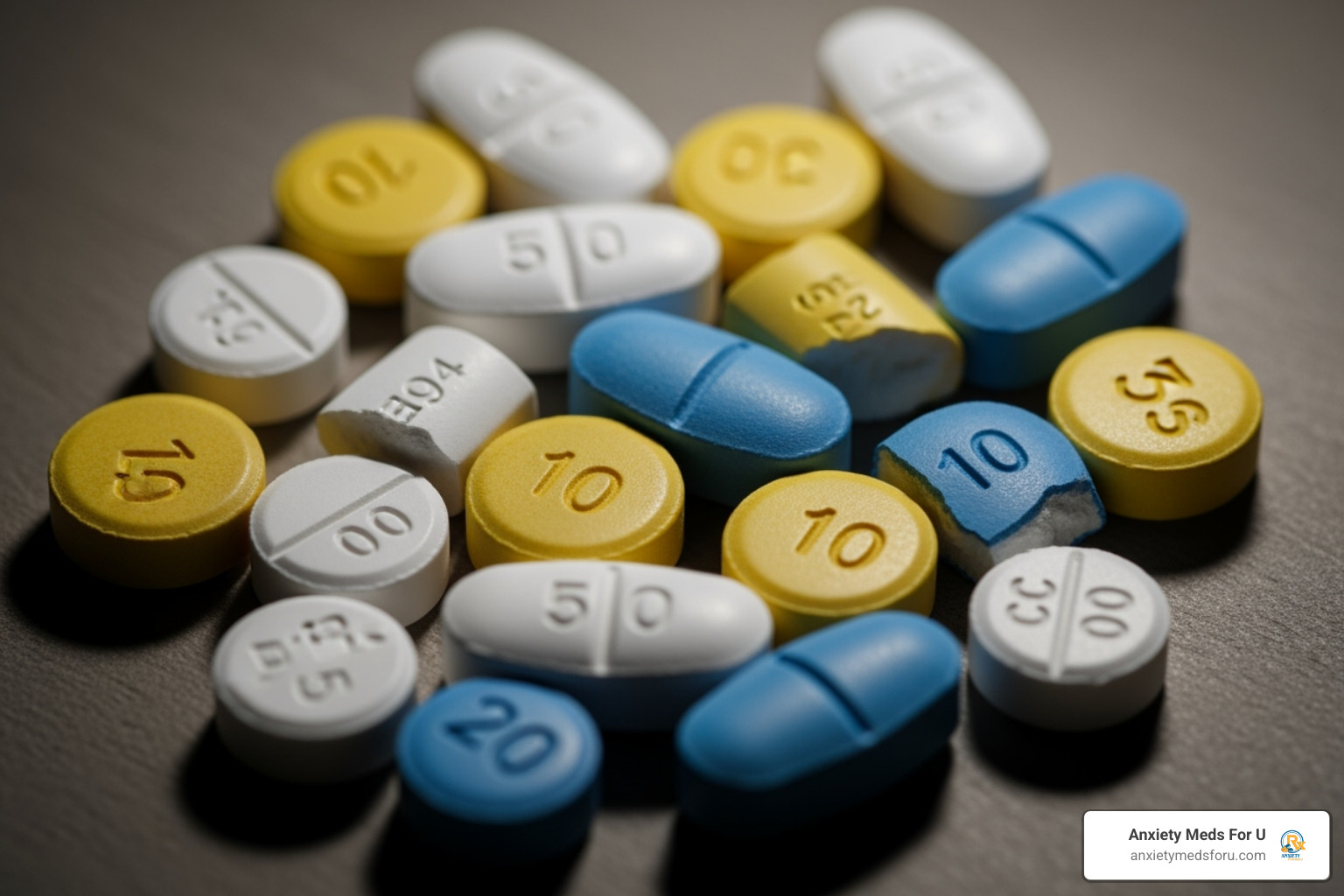 different colored Diazepam pills - Buy diazepam online