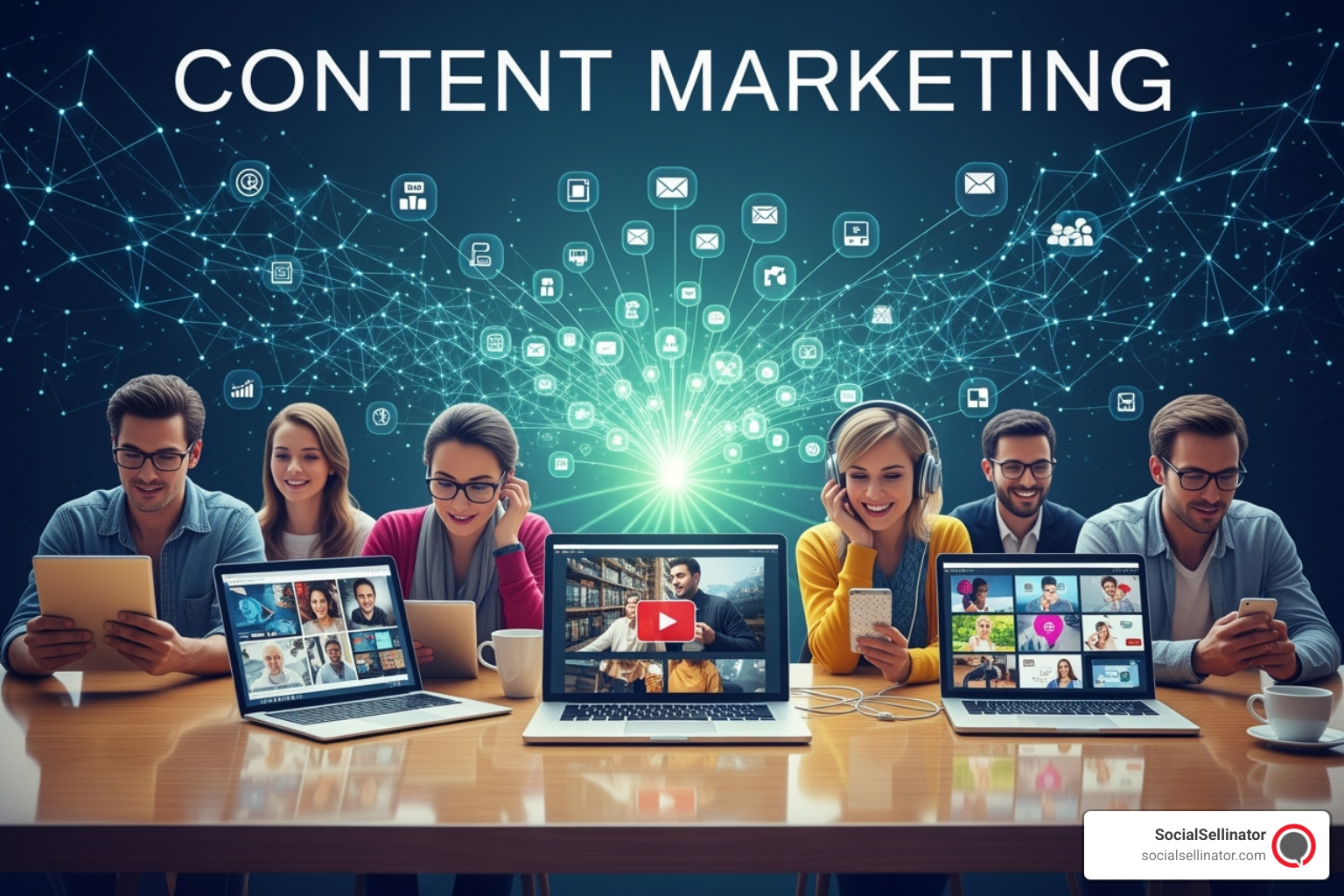futuristic interface showing personalized content delivery - content content marketing