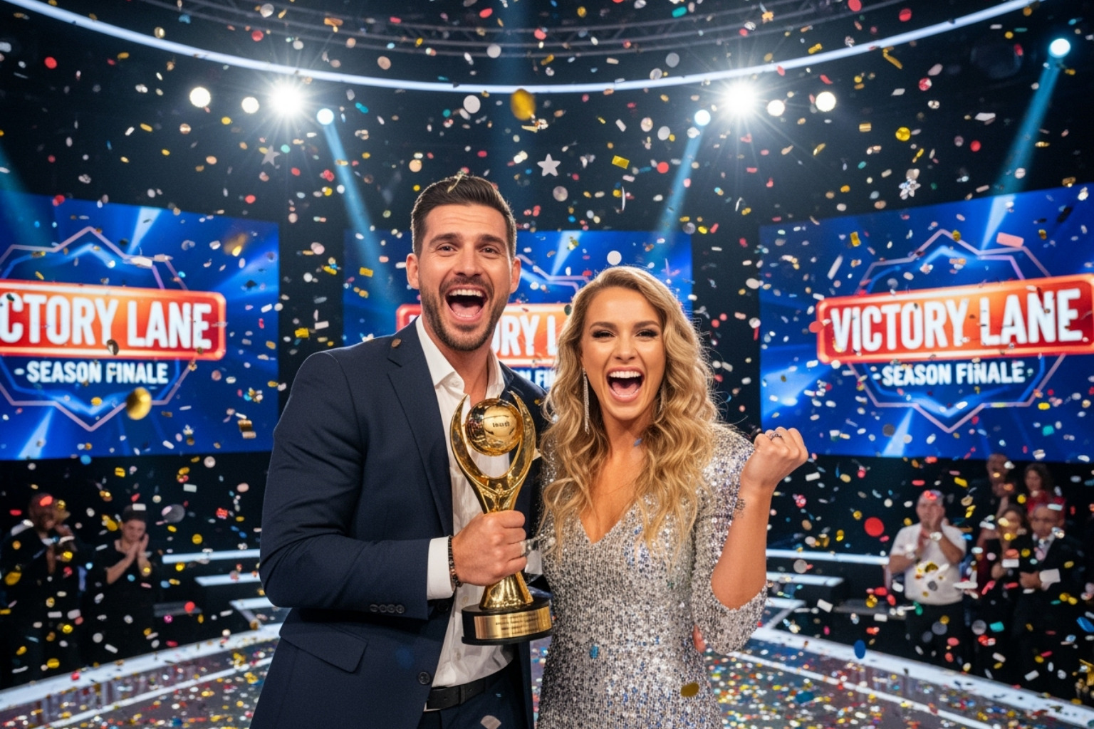 The winning couple of Love Island USA Season 7 celebrating their victory. - love island usa season 7