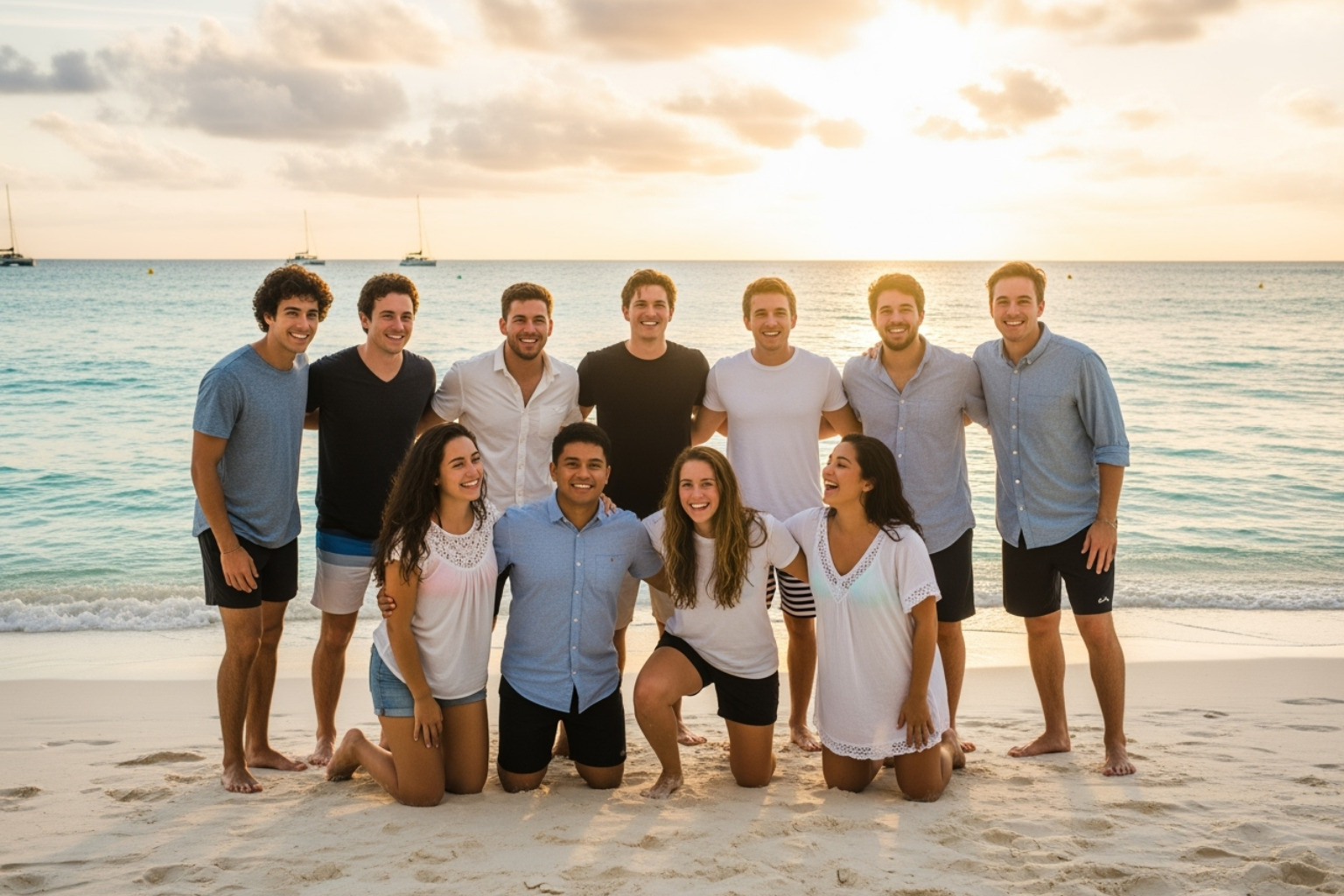 The original 10 Islanders of Love Island USA Season 7 posing together. - love island usa season 7