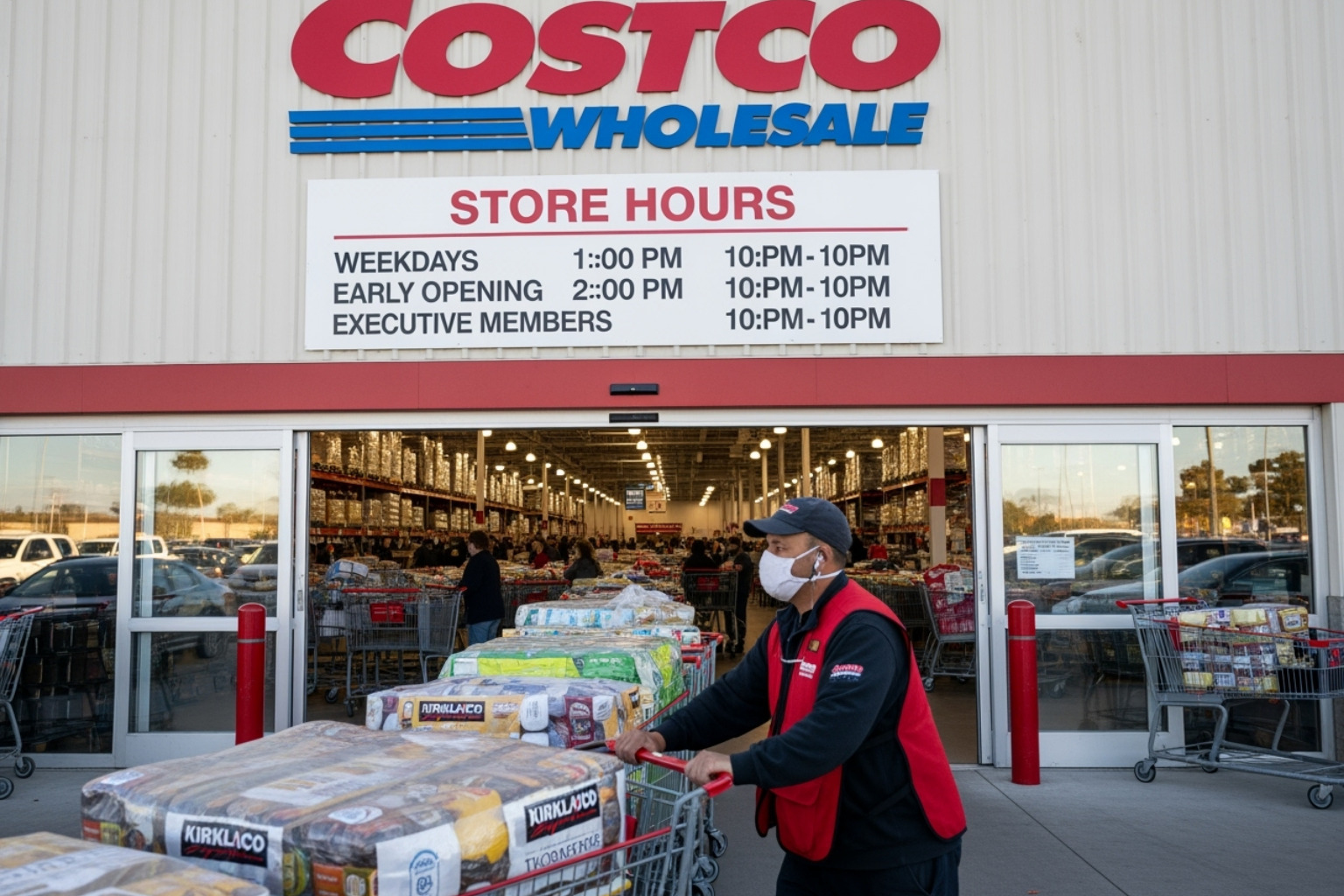 The Costco mobile app open on a smartphone, displaying a specific store's hours and details, with a clean user interface - costco hours