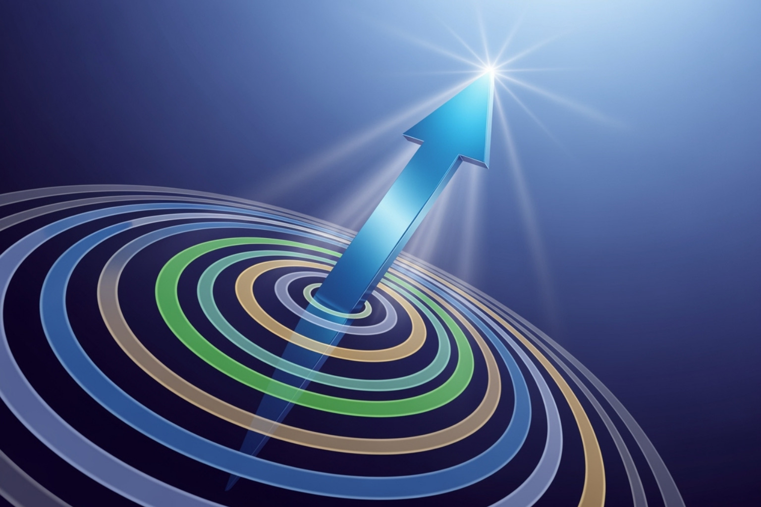Upward arrow and expanding circles illustrating growth concepts - hims stock
