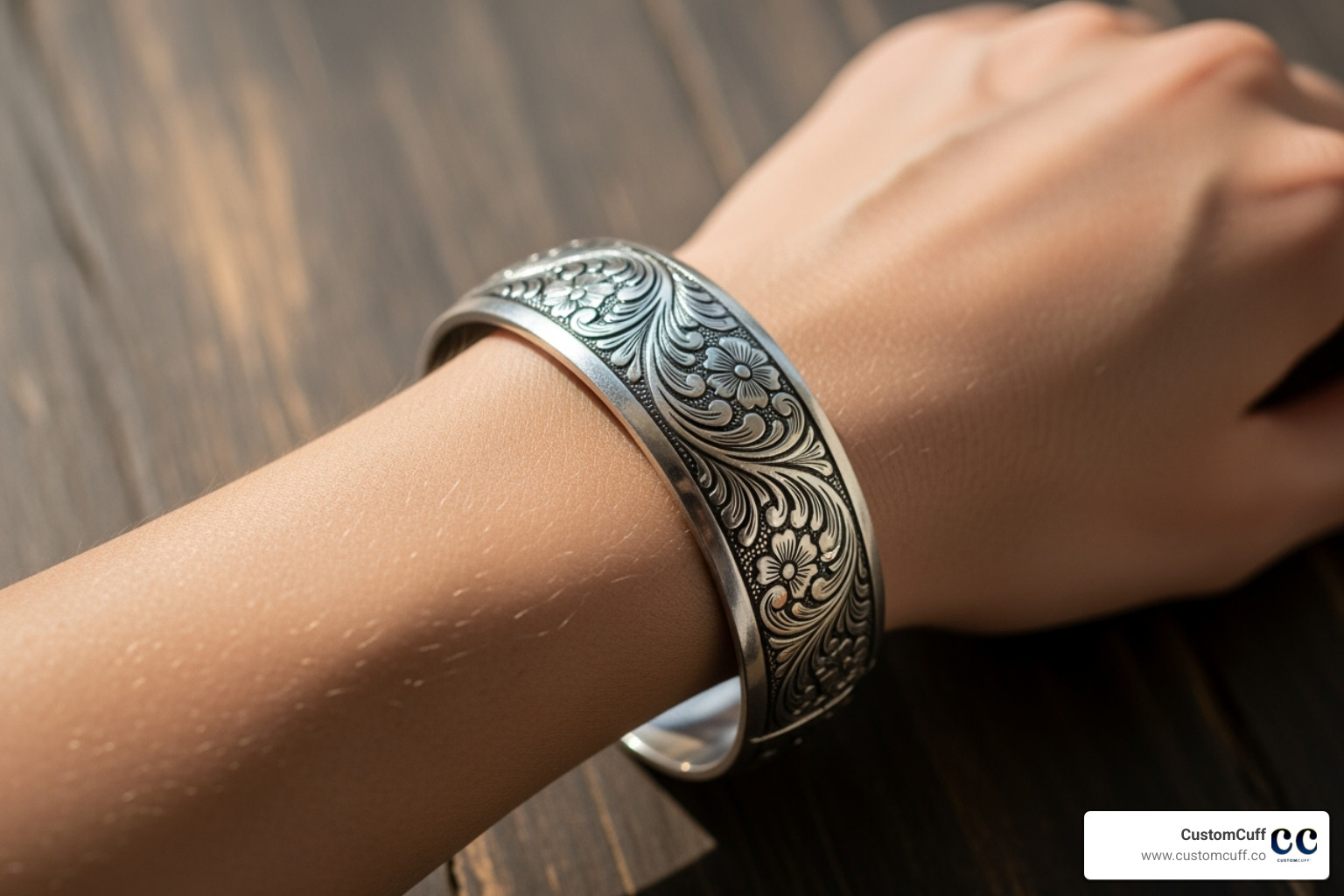 CustomCuff engraved cuff bracelet on a wrist - custom best friend bracelet CustomCuff engraved cuff bracelet on a wrist - custom best friend bracelet