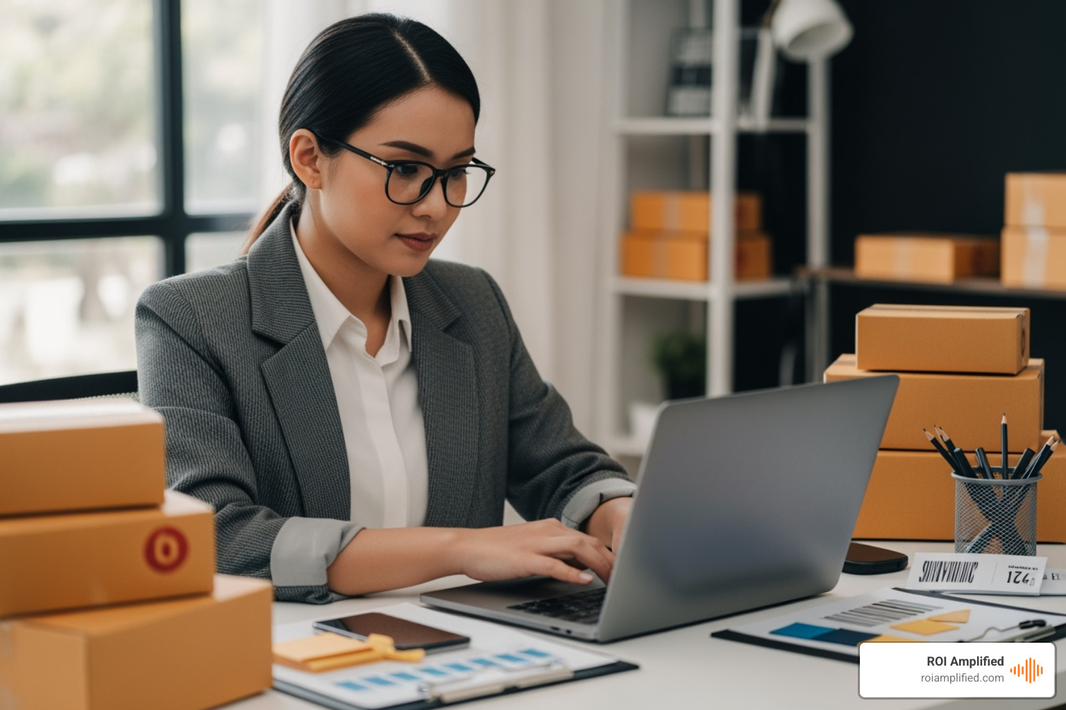 person working on a laptop with e-commerce elements - hubspot online shop person working on a laptop with e-commerce elements - hubspot online shop