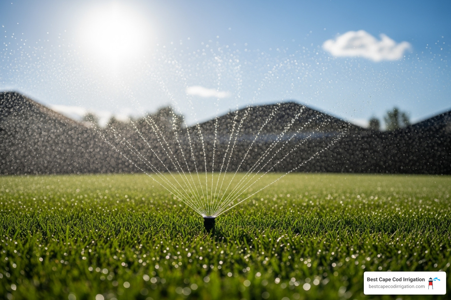 sprinkler head spraying correctly on a lawn - lawn sprinkler system spring startup