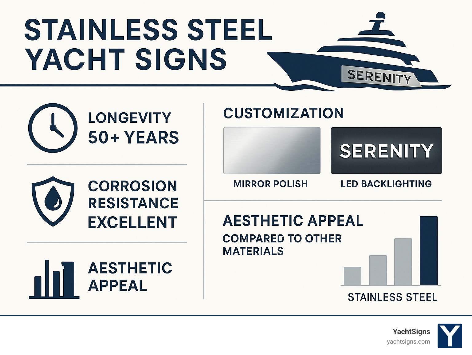 stainless steel yacht signs