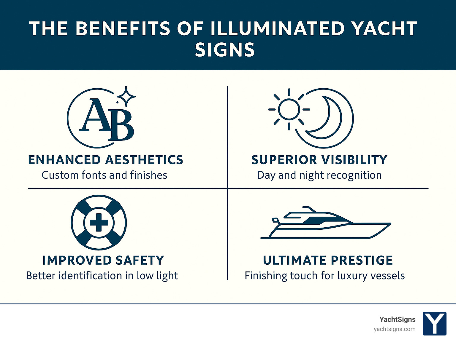 illuminated yacht signs