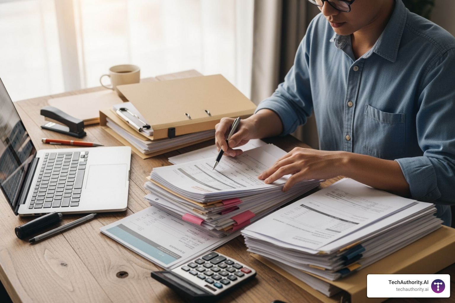 freelancer organizing invoices and financial documents - freelance tips