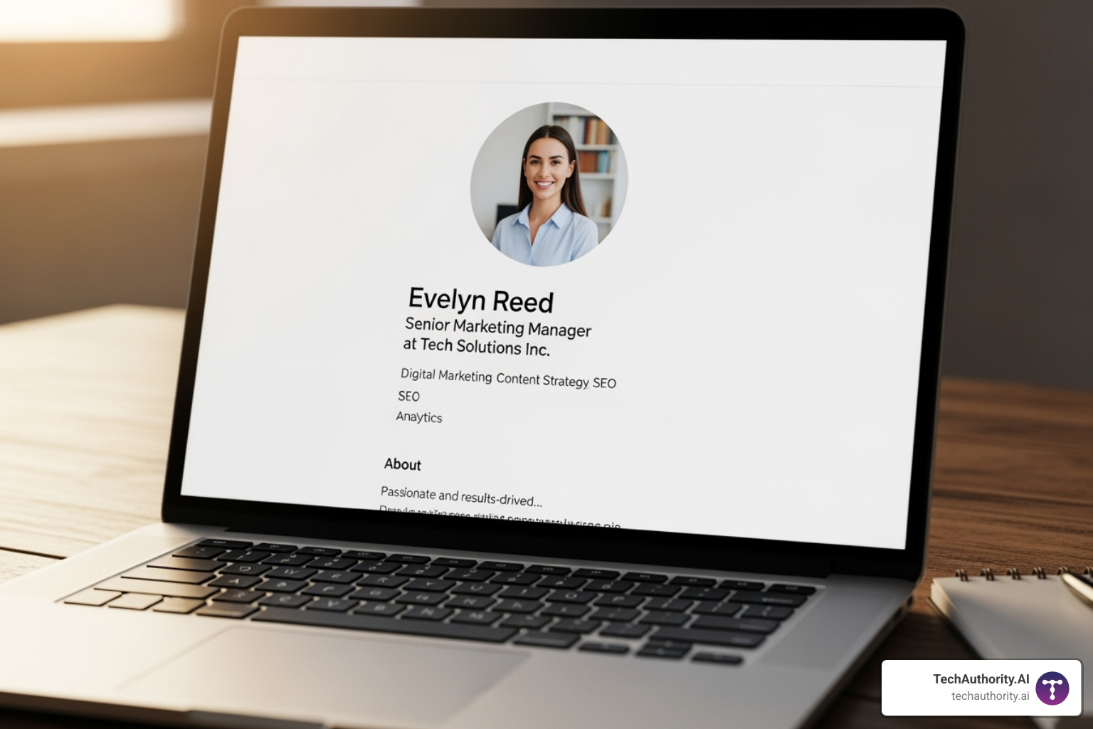 professional online profile on a laptop screen - freelance tips