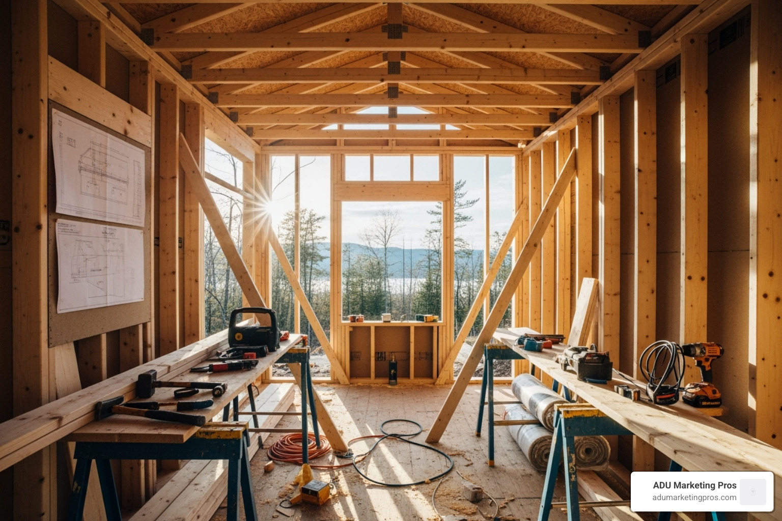 tiny home under construction wooden frame craftsmanship - tiny house southern california