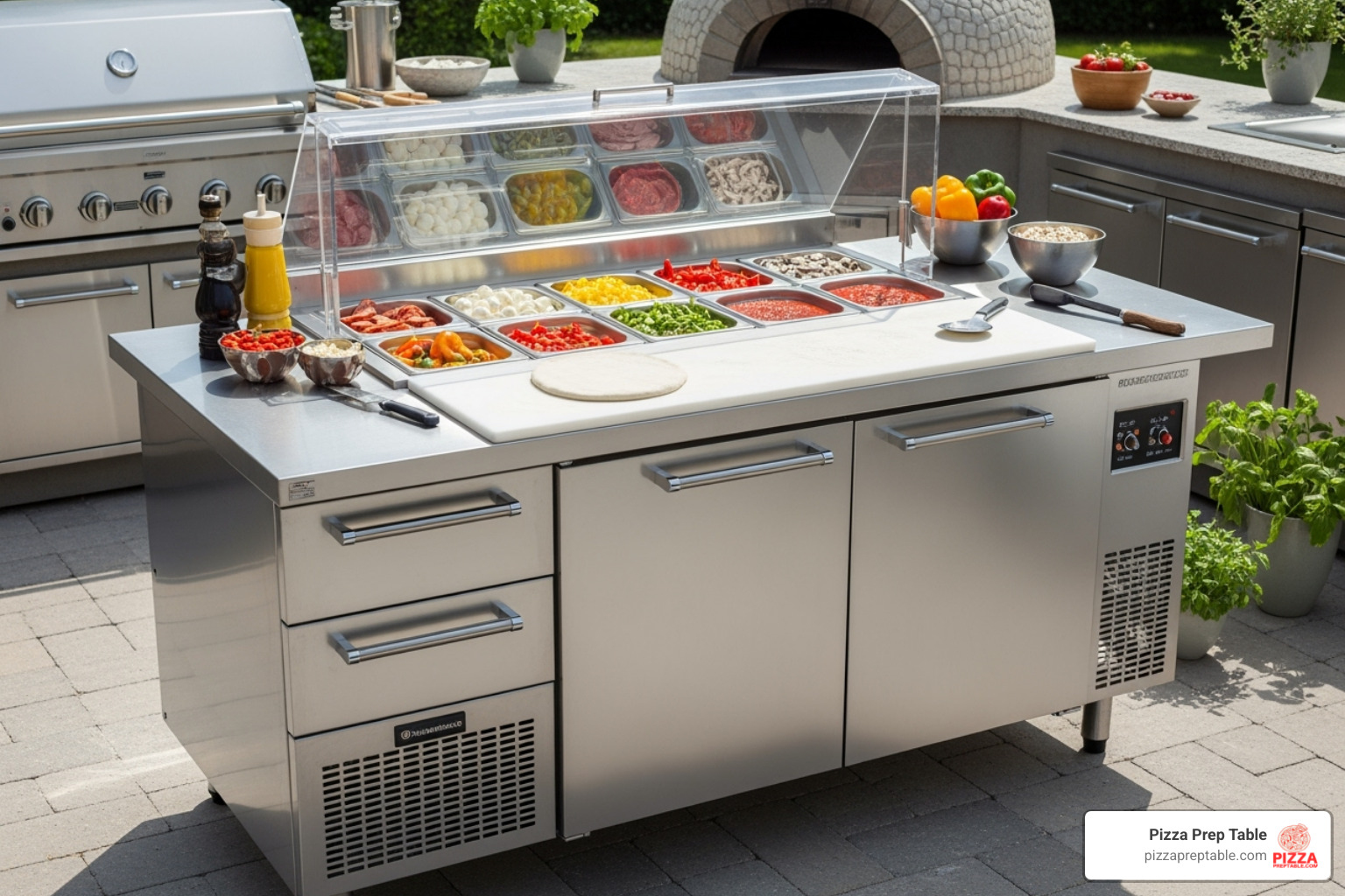 commercial refrigerated pizza prep table - outdoor pizza prep table