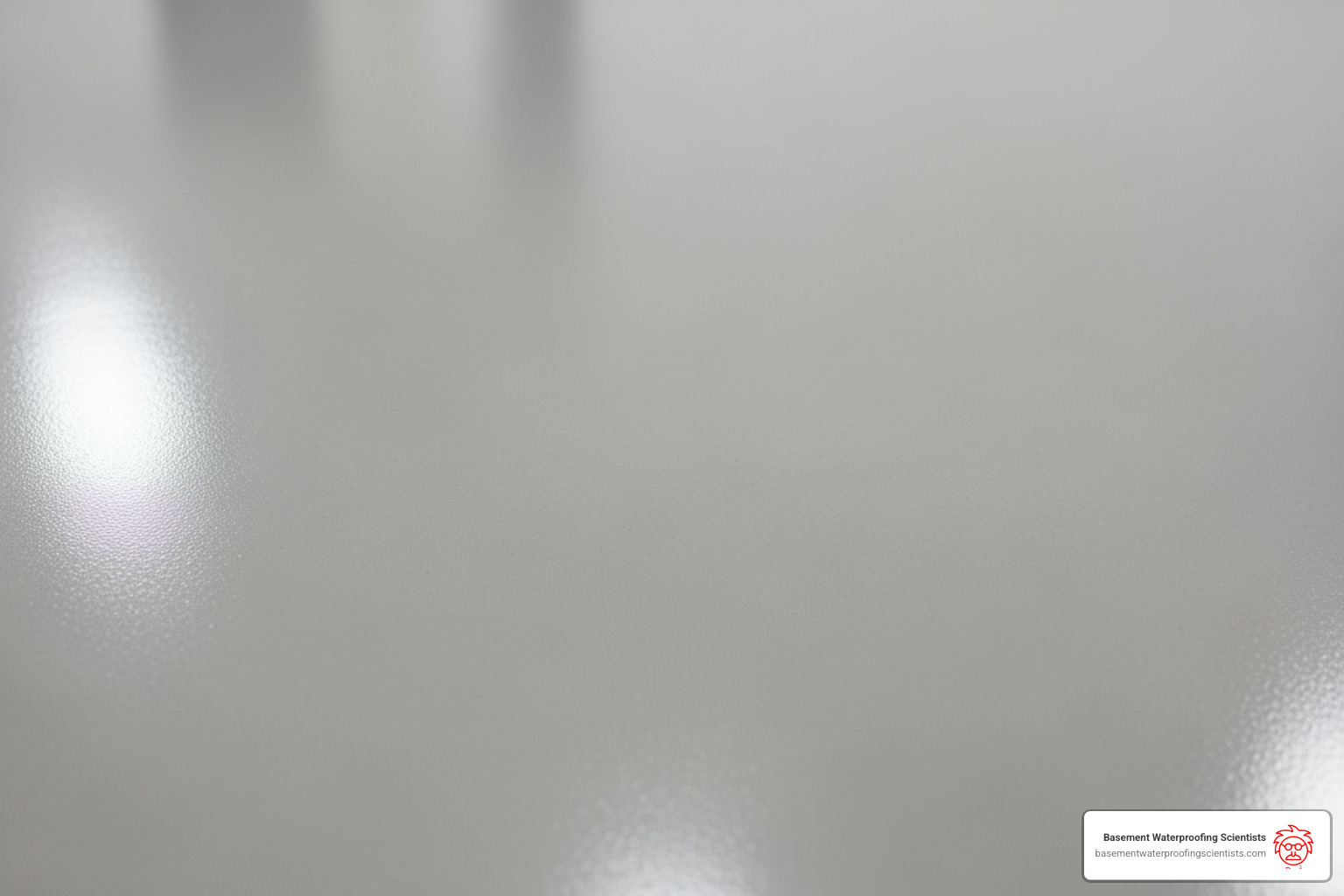 close-up of seamless, easy-to-clean epoxy floor surface - basement epoxy floor
