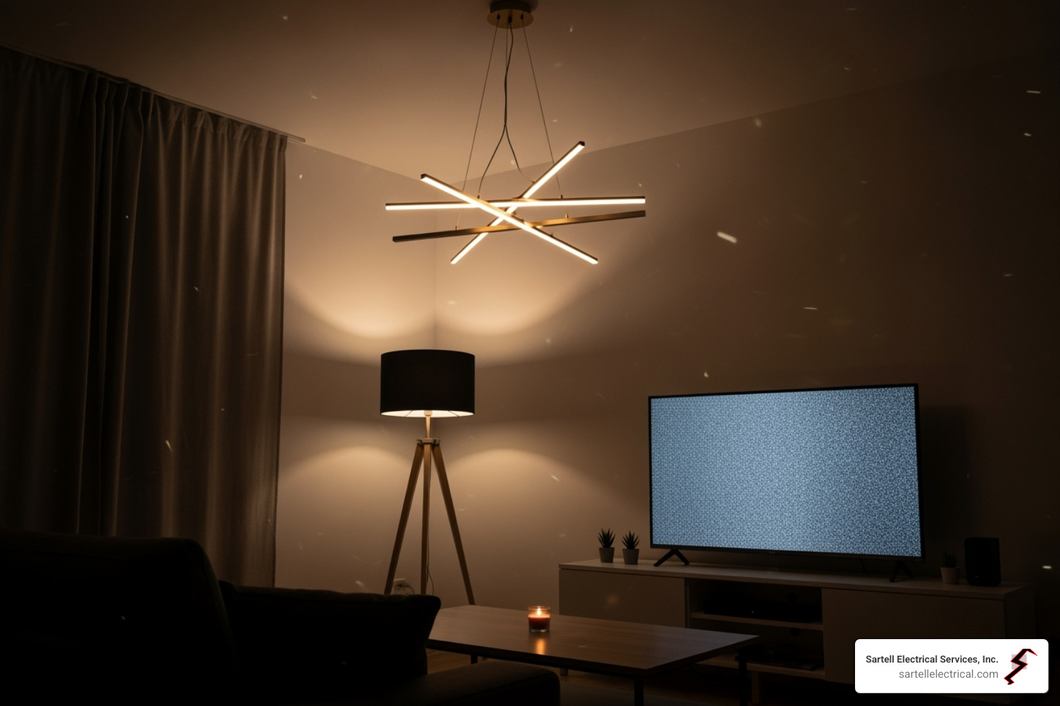 flickering lights in a living room - home electrical repair services near me
