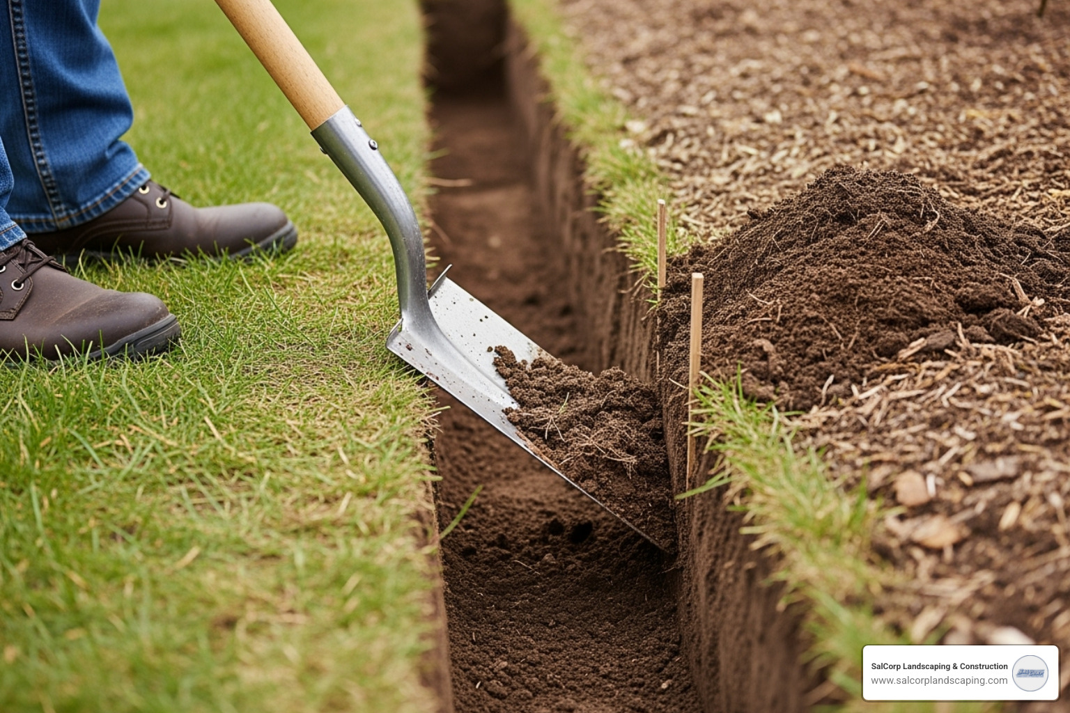 45-degree angle cut - mulching without edging