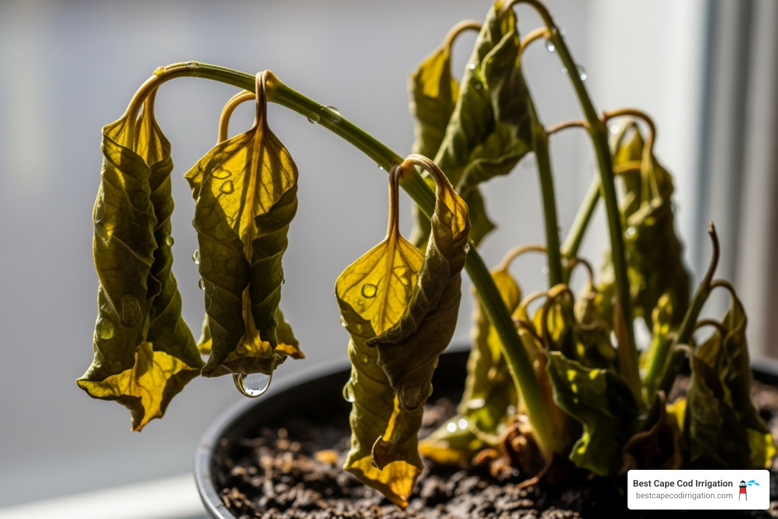wilting plant - drip system repair near me