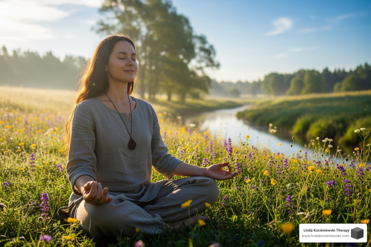 person practicing mindfulness - EMDR for anger management