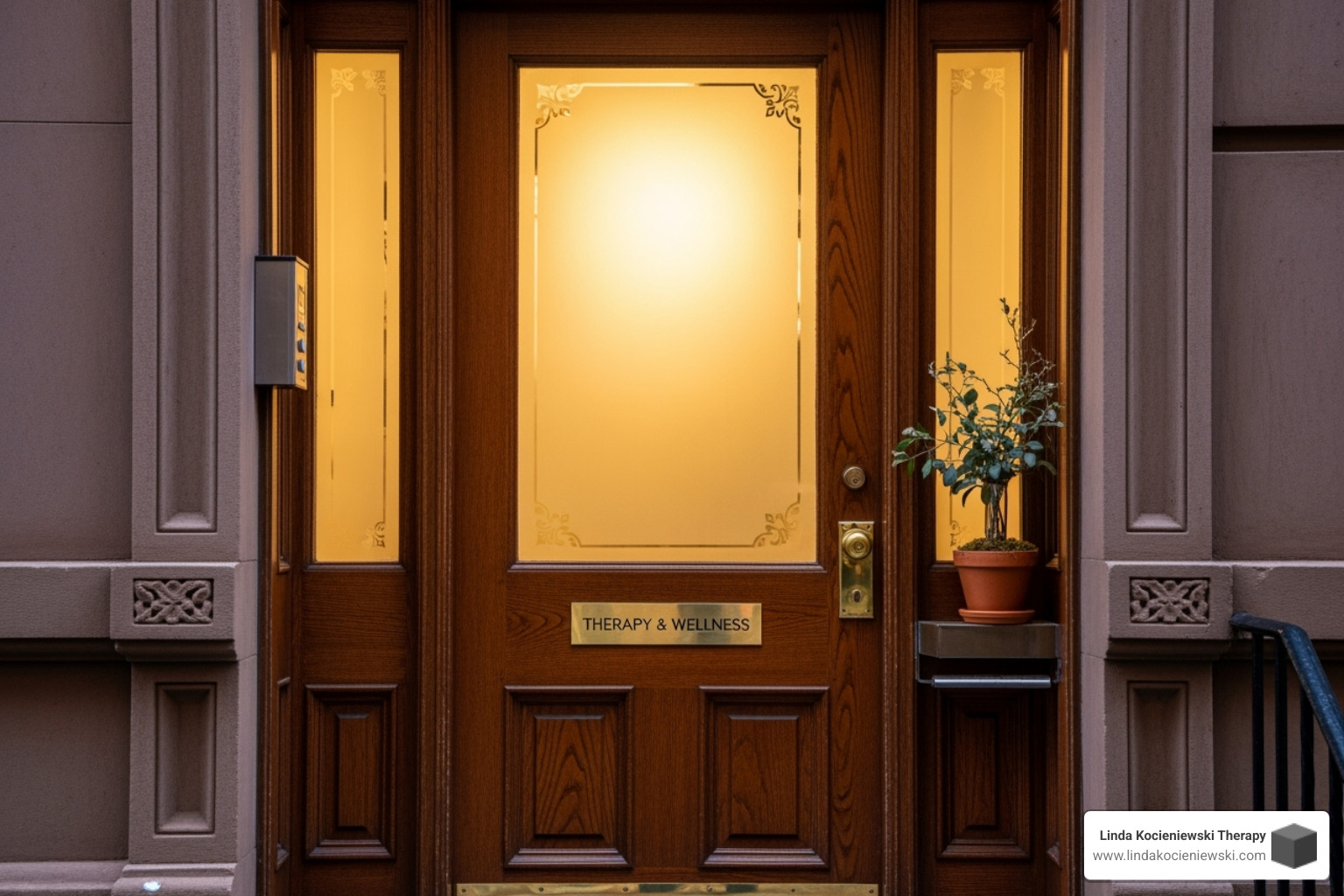 welcoming therapy office door in NYC - psychotherapy for stress