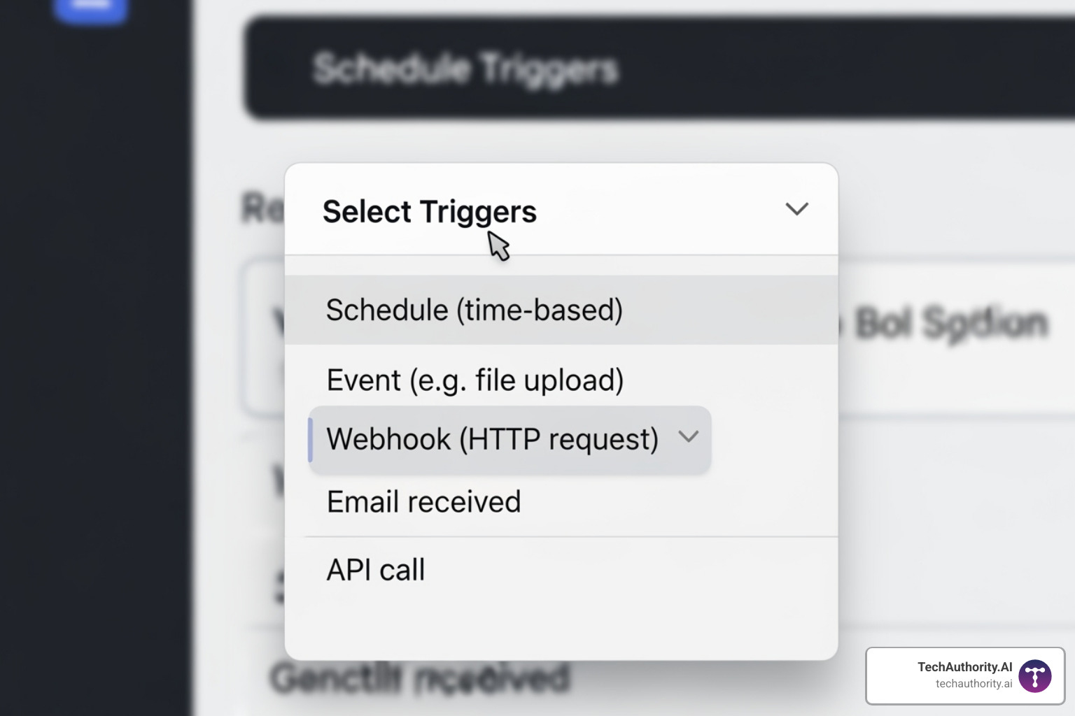 trigger selection menu in GoHighLevel - go high level automation