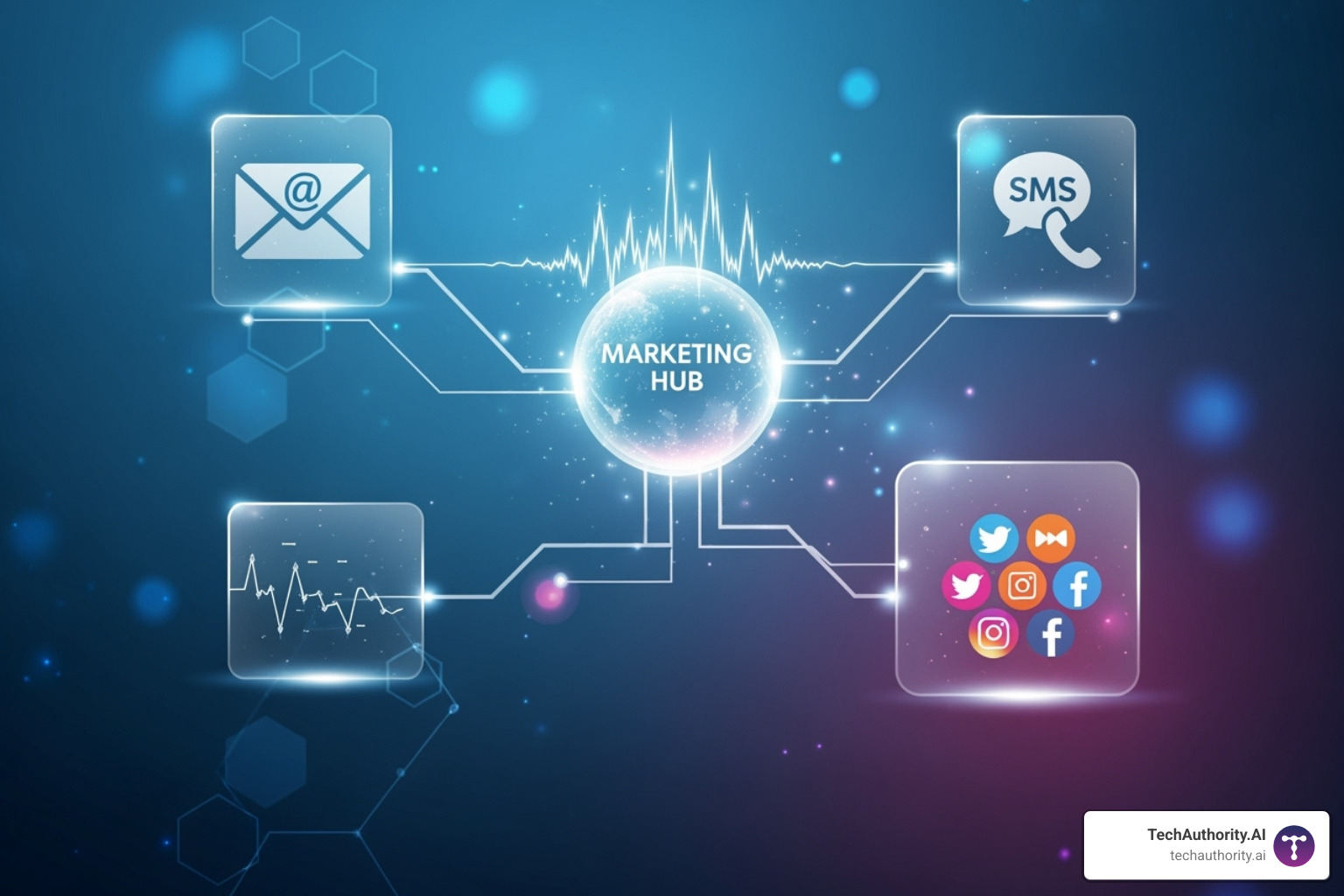 multi-channel marketing campaign flow (Email, SMS, Social) - go high level automation