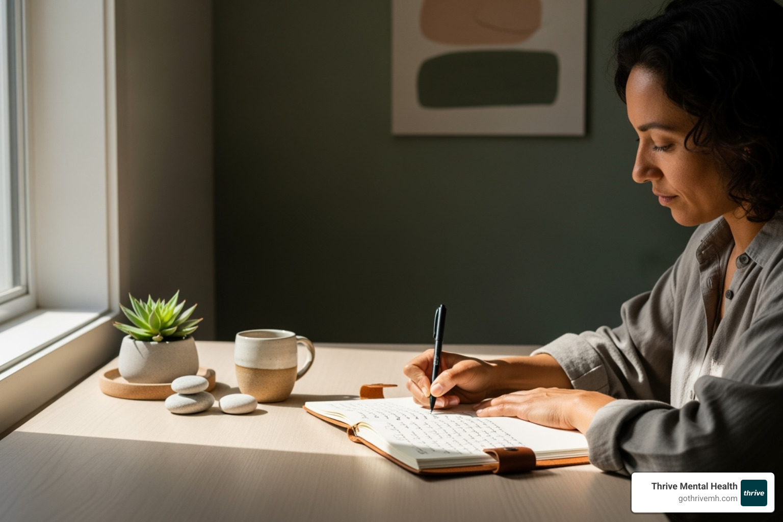 person writing in a journal - cbt