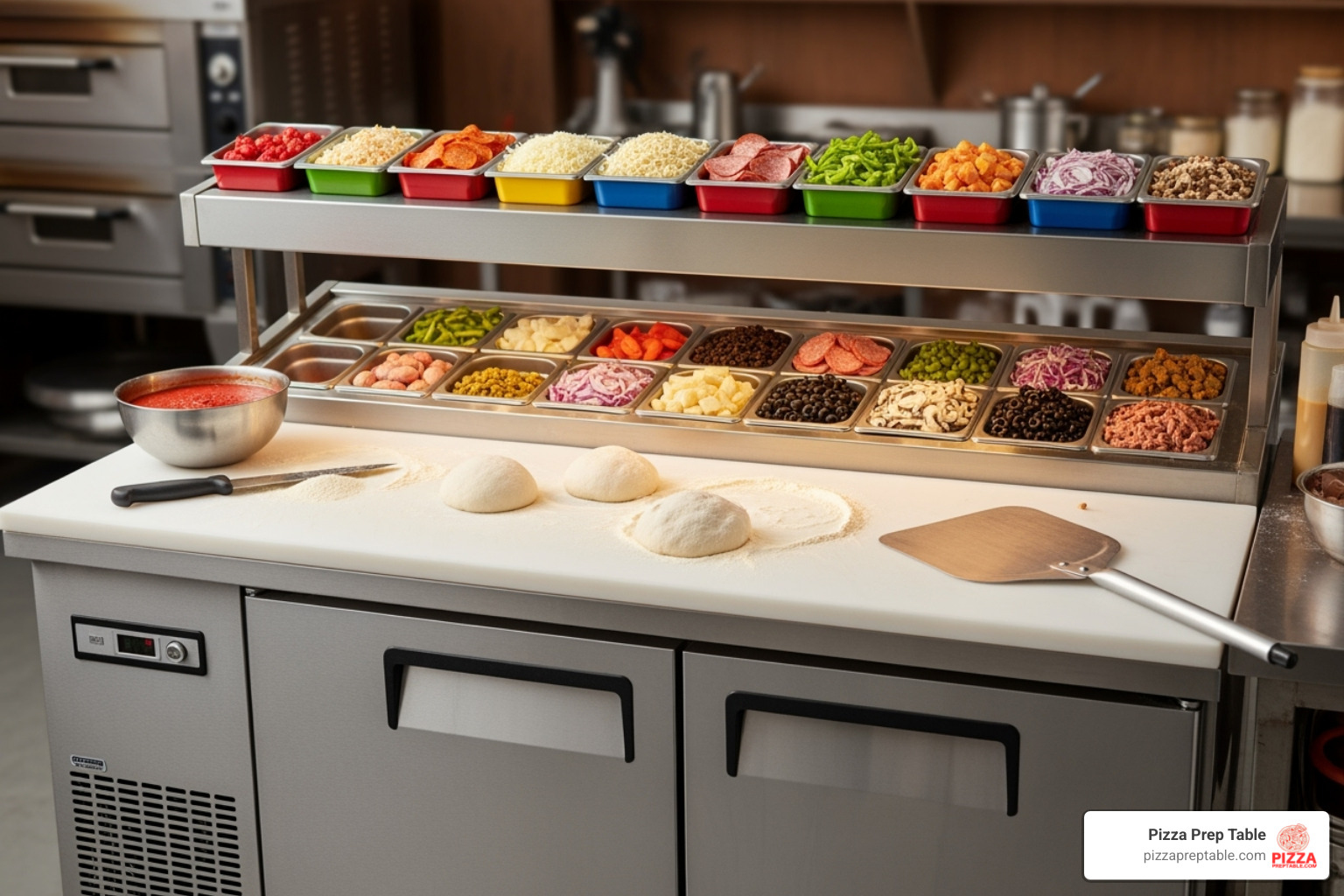 pizza prep table components - pizza make table